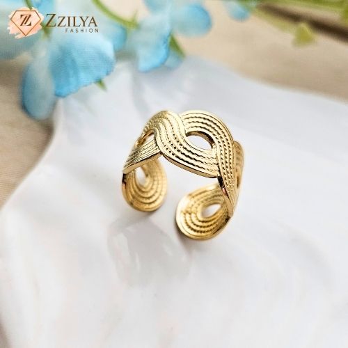 Infinite Loop  anti tarnish rings gold plated