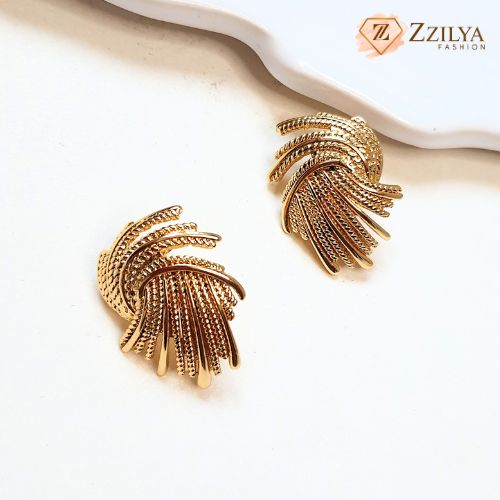 Golden Feather Earrings