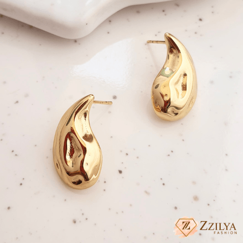 18k Gold Plated Teardrop Korean Earrings