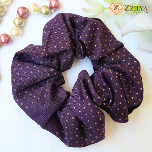 Purple Petals Hair Scrunchies