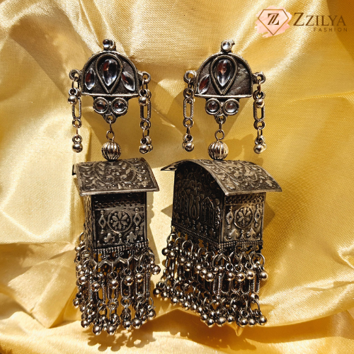 Tassel Symphony Oxidized Jhumka