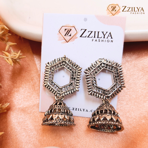 Silver Sparkle Jhumkis