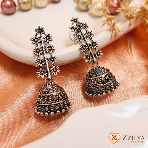 Silver Glow New Jhumka design Earrings