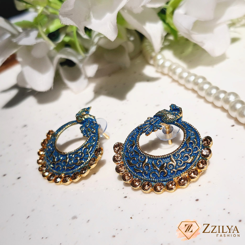 Azure Majesty Ethnic Earrings for Women